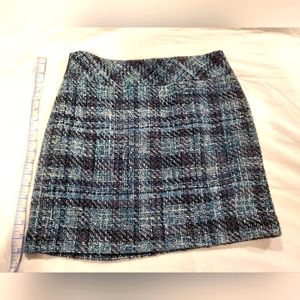 LOFT Outlet Blue and Black Tweed Skirt Size 6